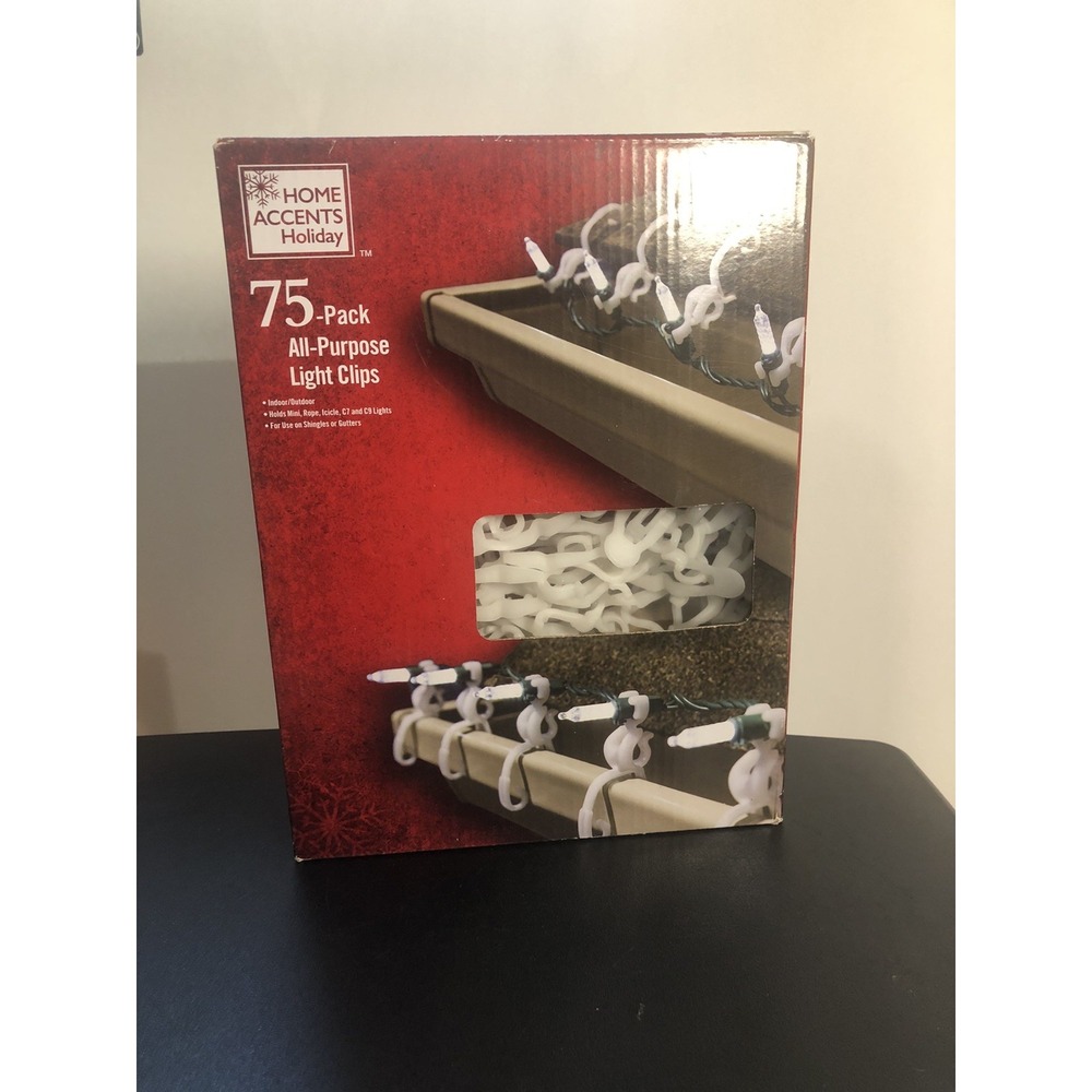 Home Accents Holiday 75-Pack All Purpose Light Clips Open Box